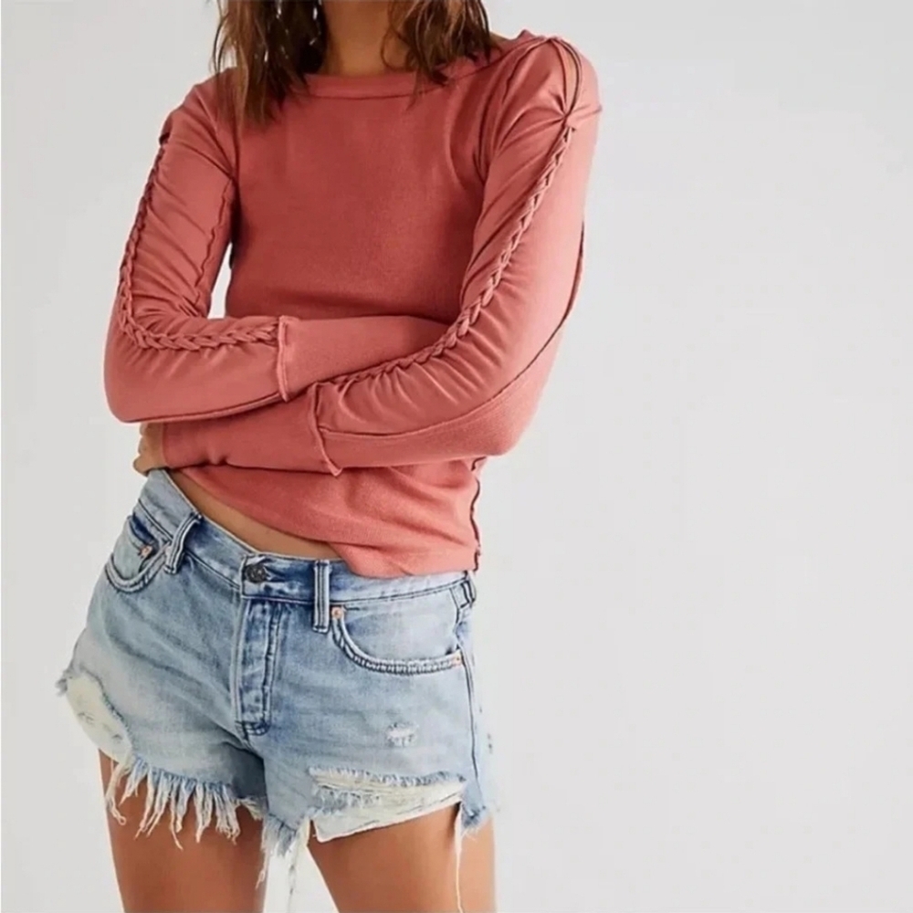 Free People Pink Long Sleeve Top Size S (NWOT)